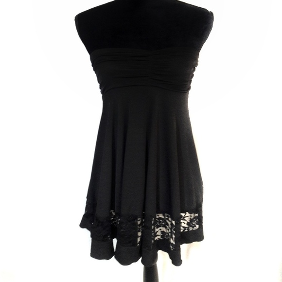 Joe B Black Lace Strapless Dress LBD Medium - Picture 1 of 4